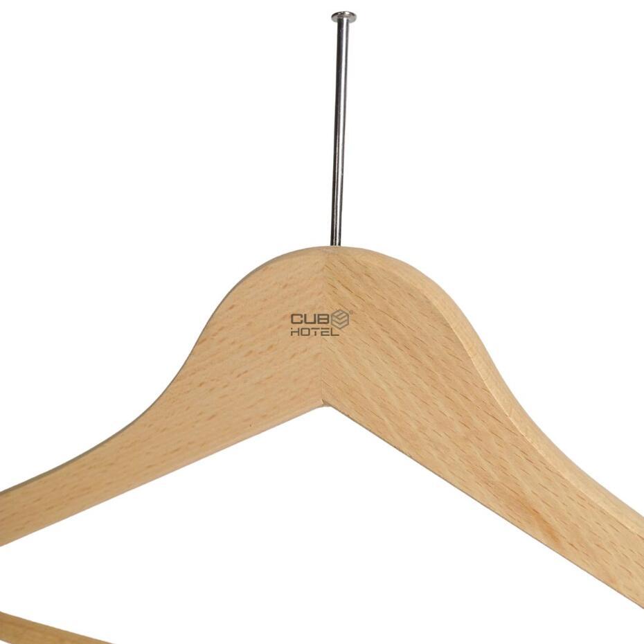100 x Antitheft Hangers 44,5X1,2X22 Cm Natural Wooden ECO